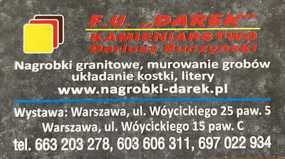 Nagrobki Warszawa Pomniki Granitowe Kamieniarstwo Dariusz Buczyński